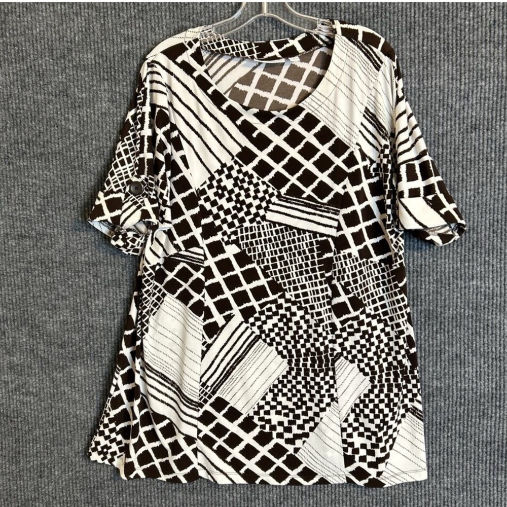Susan Graver Brown and White Long Tunic